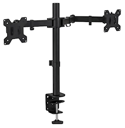 MONITOR MOUNT, ARM, ADJUSTABLE, DUAL, UP TO 27", BLACK LARGE